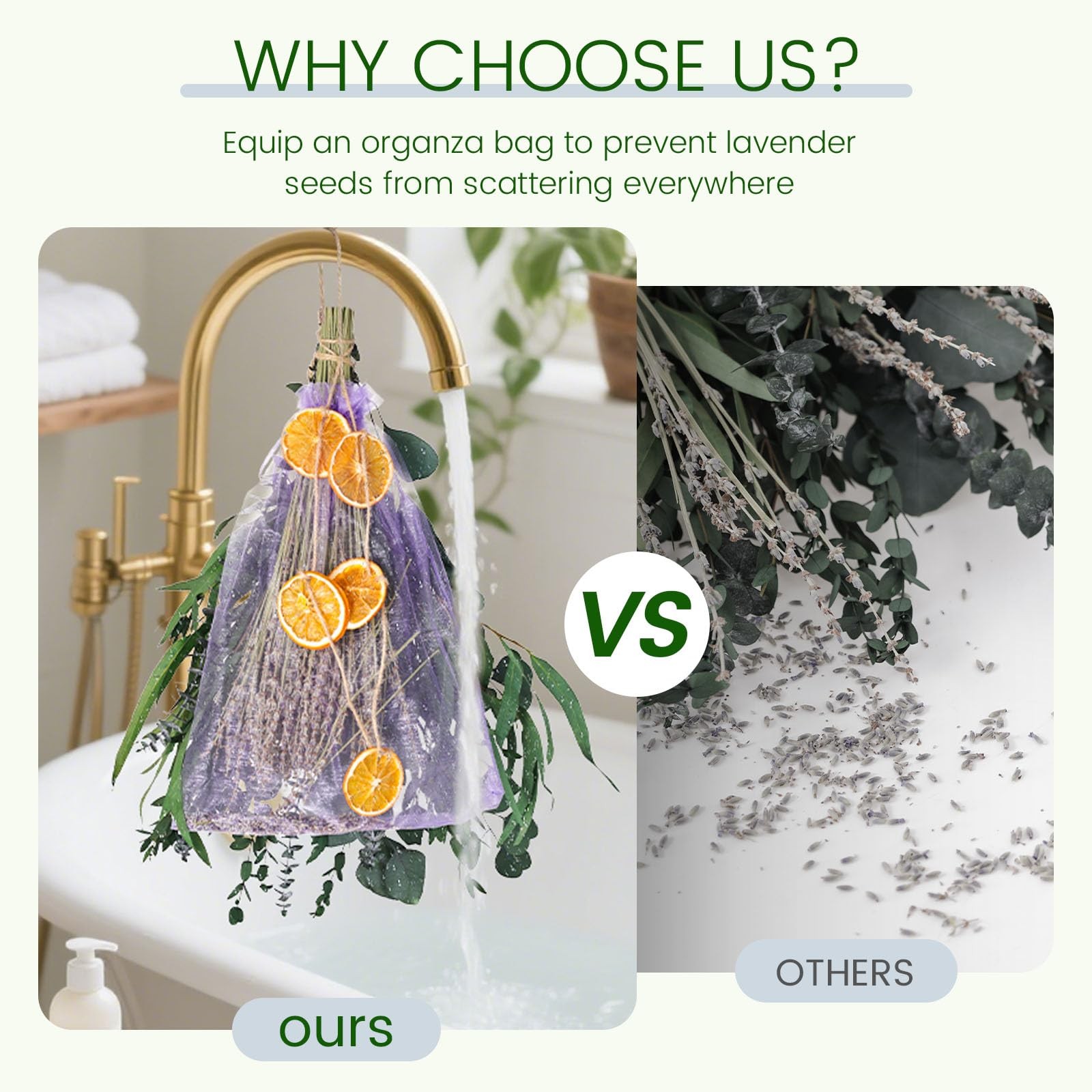 Shower Eucalyptus, Eucalyptus for Shower with Lavender 15–17” Mixed Stems, D…