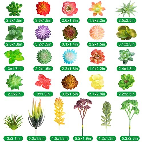 Pcs Bulk Mini Artificial Succulents Plants Assorted Unpotted 50 Normal Style