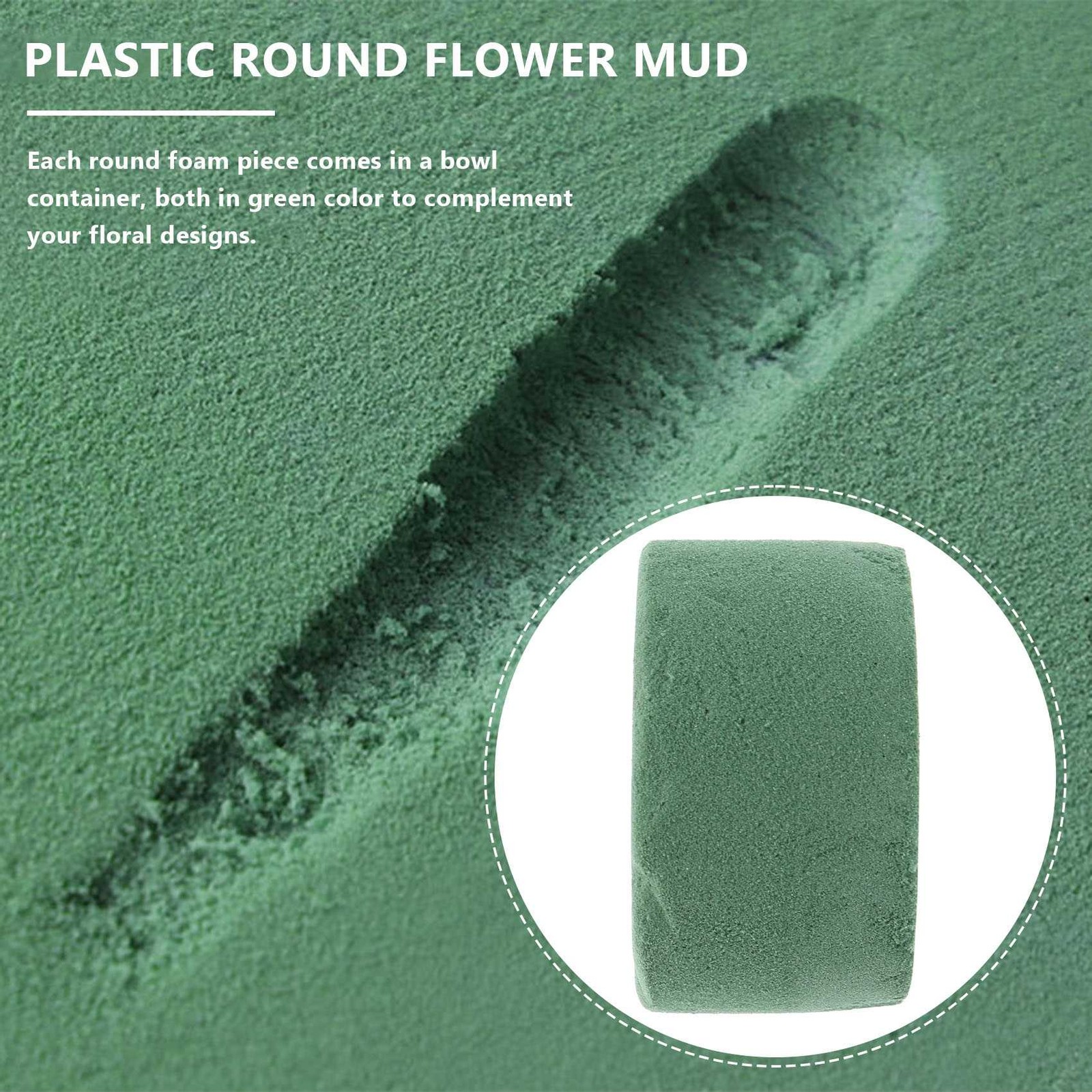 Flower Arrangement Kit – 6-Pack Round Floral Foam in Single Bowl for Table1922