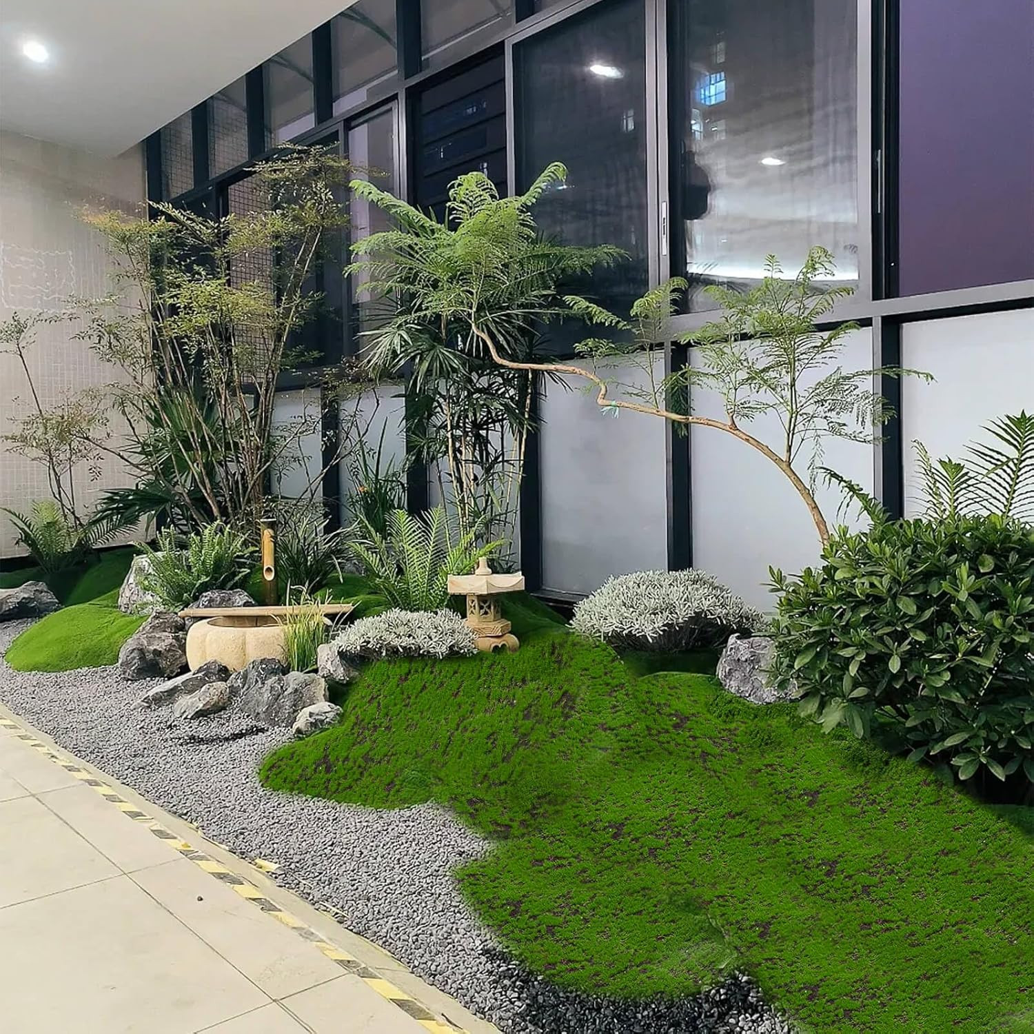 Realistic 65.8 Sq Ft Artificial Moss Mat for Indoor & Outdoor Decor
