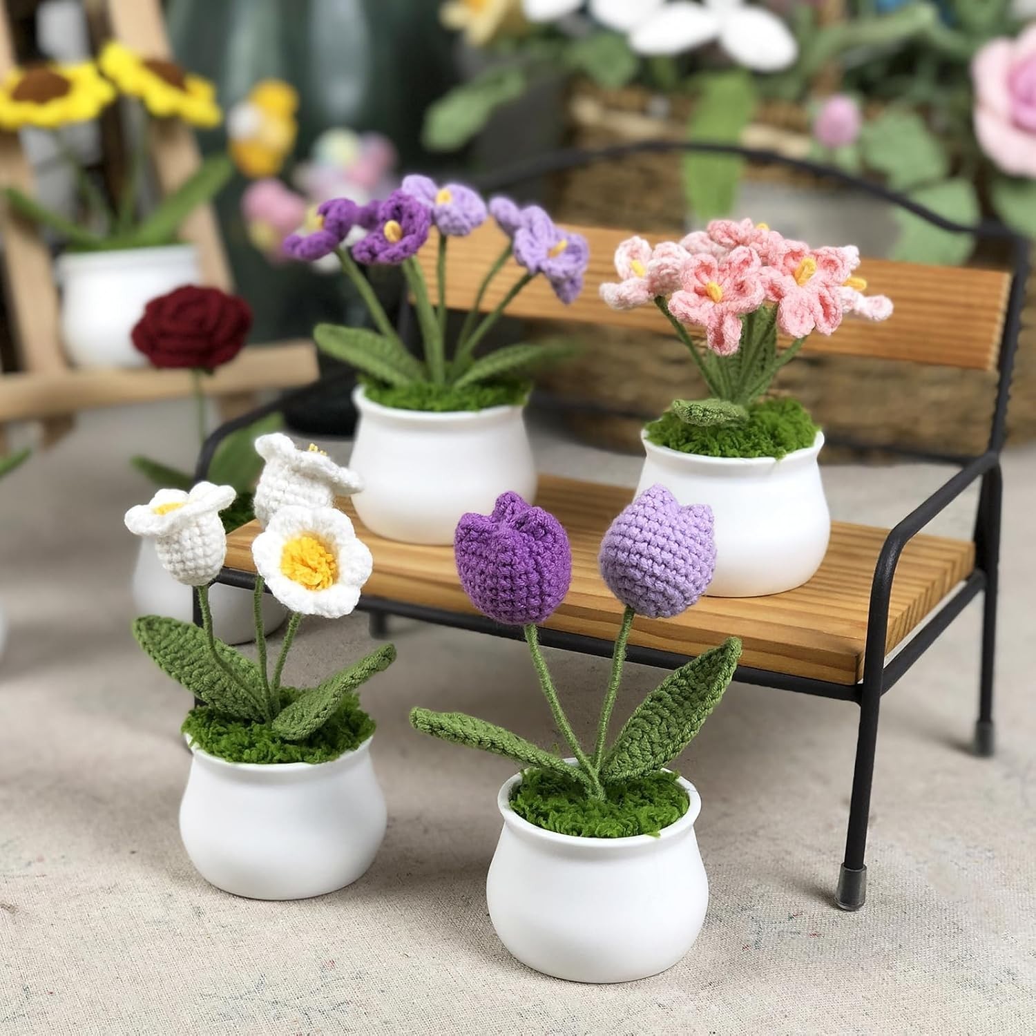 Charming Handcrafted Crochet Myosotis Flower – Thoughtful Gift for All Occasions