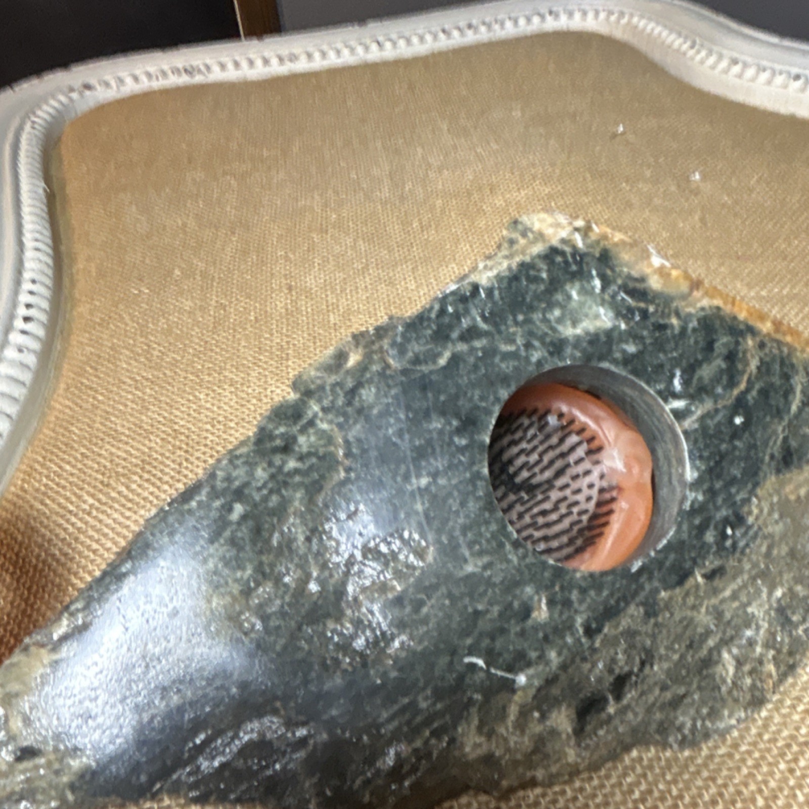 vintage slate stone ikebana vase traditional Japanese flower decor Metal Frog