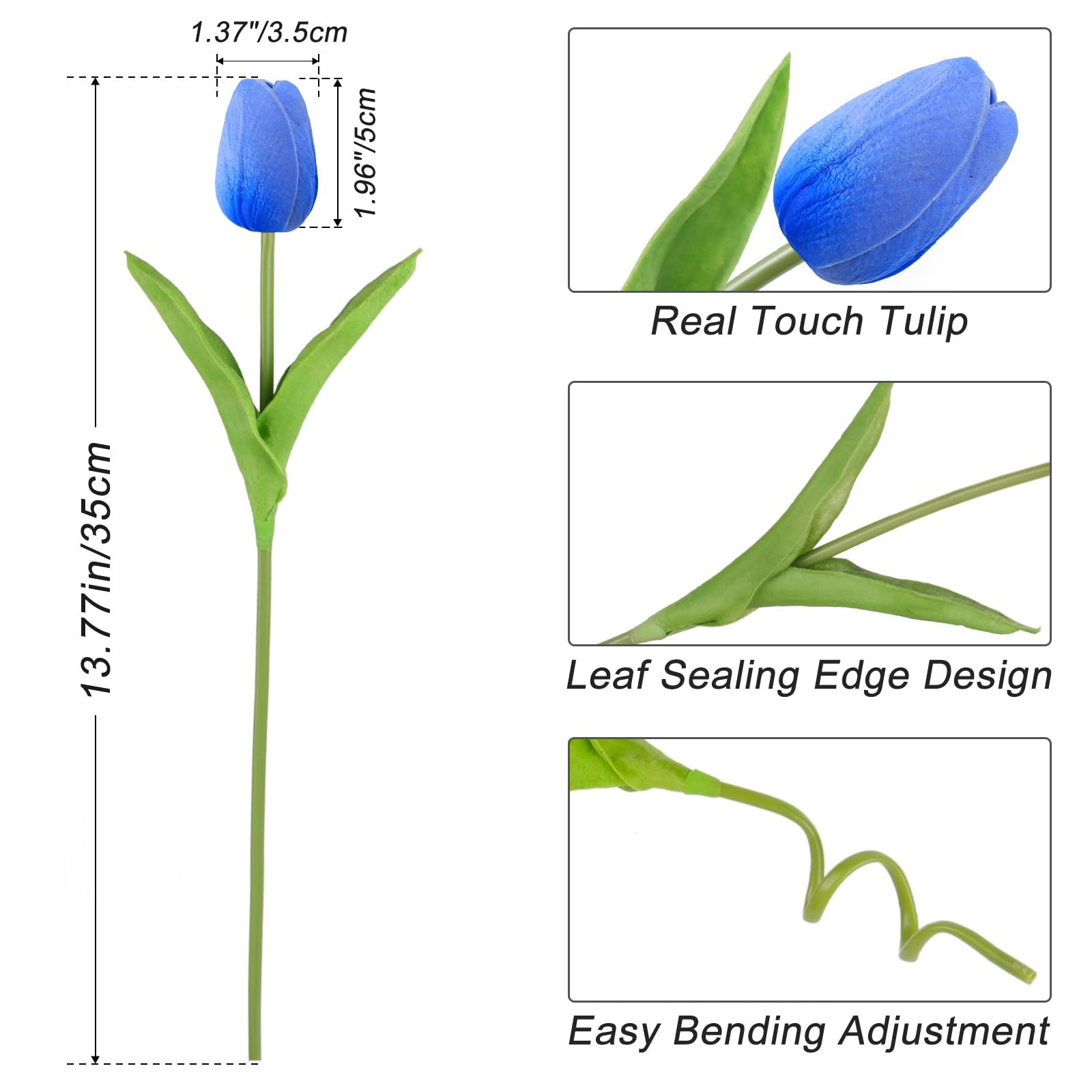 18pcs Tulips Artificial Flowers Faux Tulip Real Touch Fake Flowers Bouquets A…