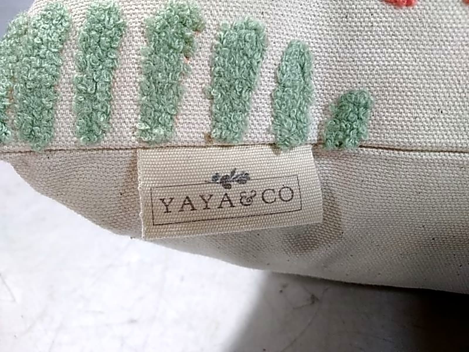 Yaya & Co Embroidered Floral Decorative Throw Pillow