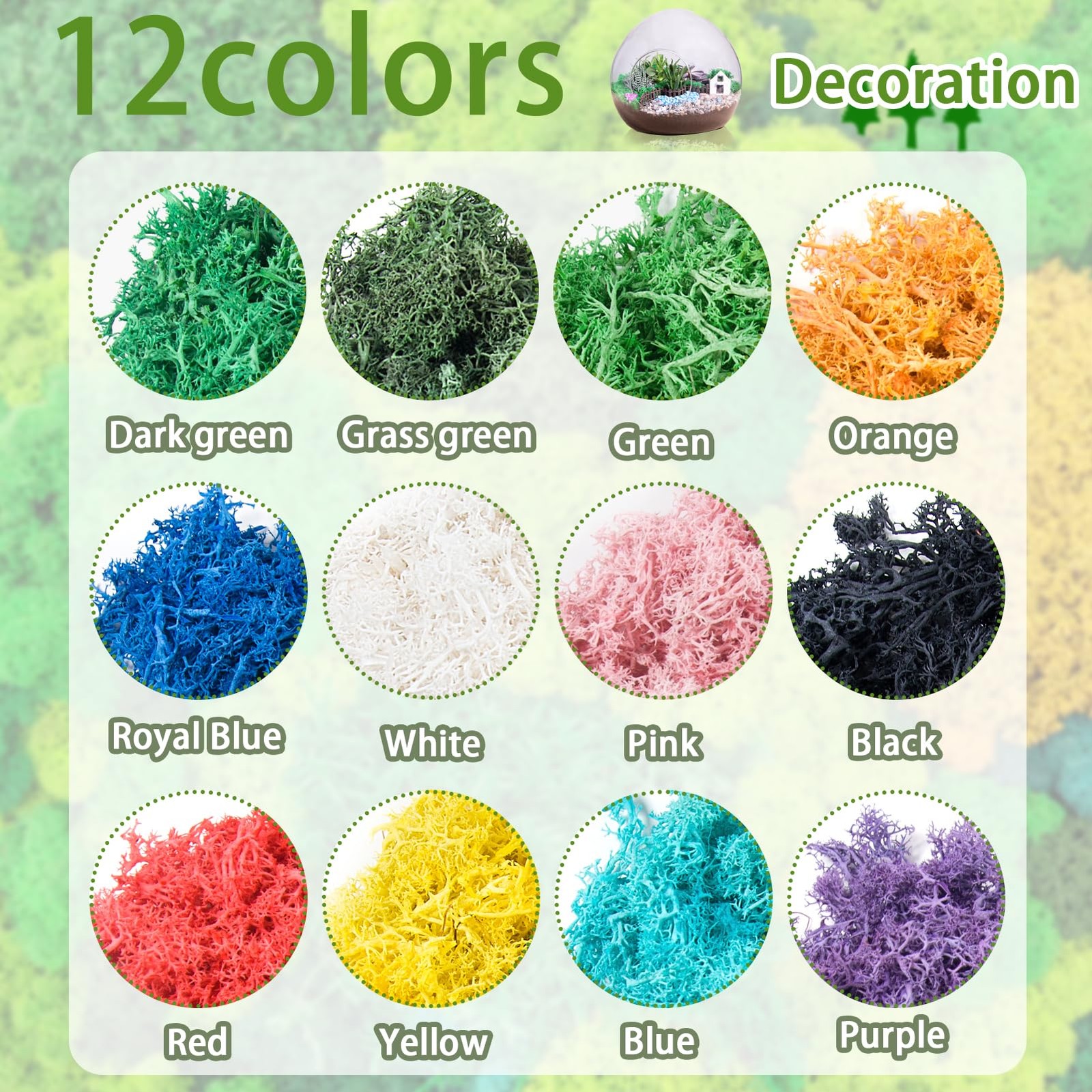 Jinenat 3.5oz Fake Pink Moss for Crafts Realistic Artificial Reindeer Moss for