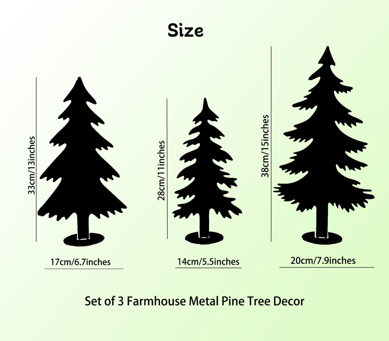 Farmhouse Metal Pine Tree Decor – Rustic Minimalist Cabin Woodland Forest Acc…
