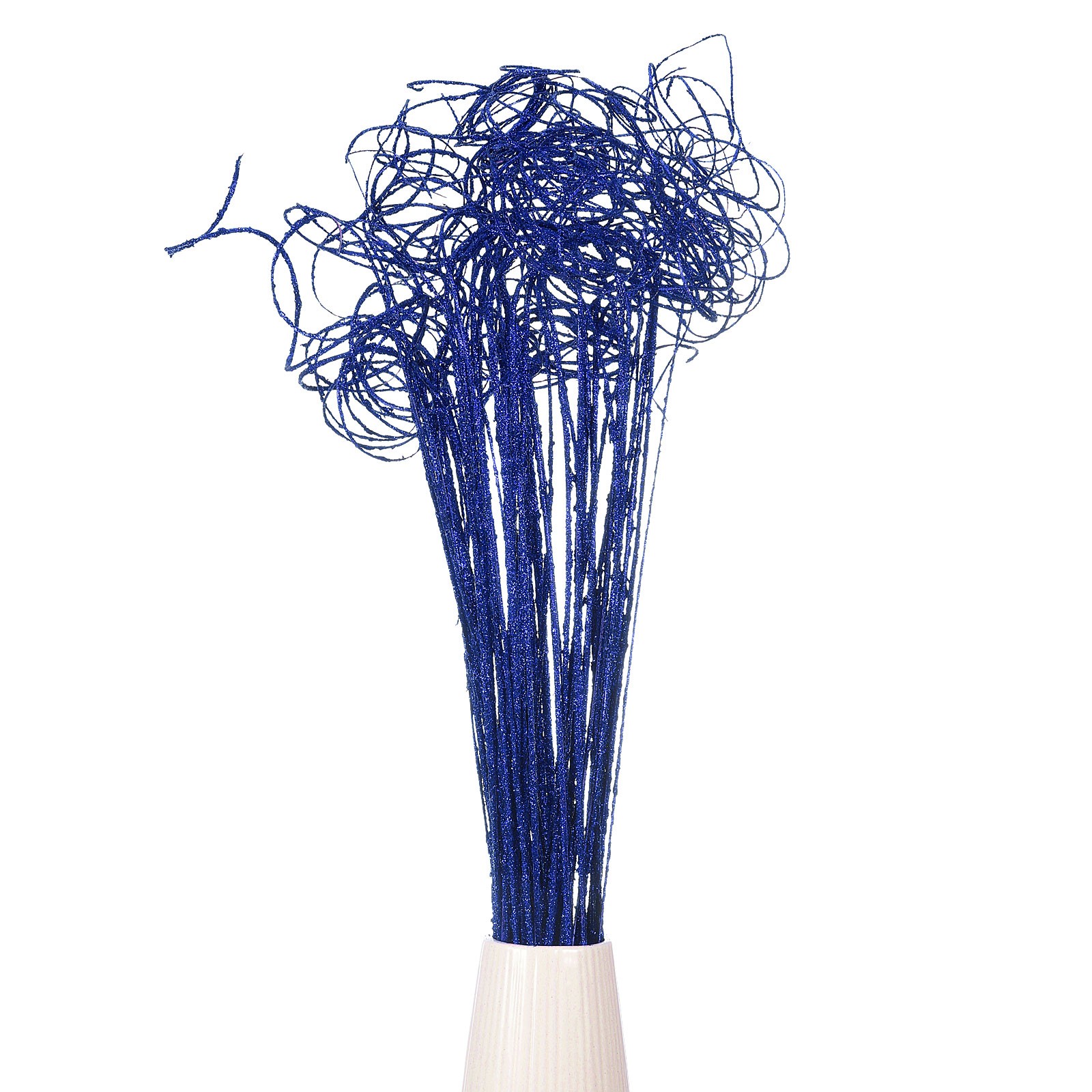 60 Pcs Glitter Dried Curly Willow Branches Natural Branches Twigs, Blue