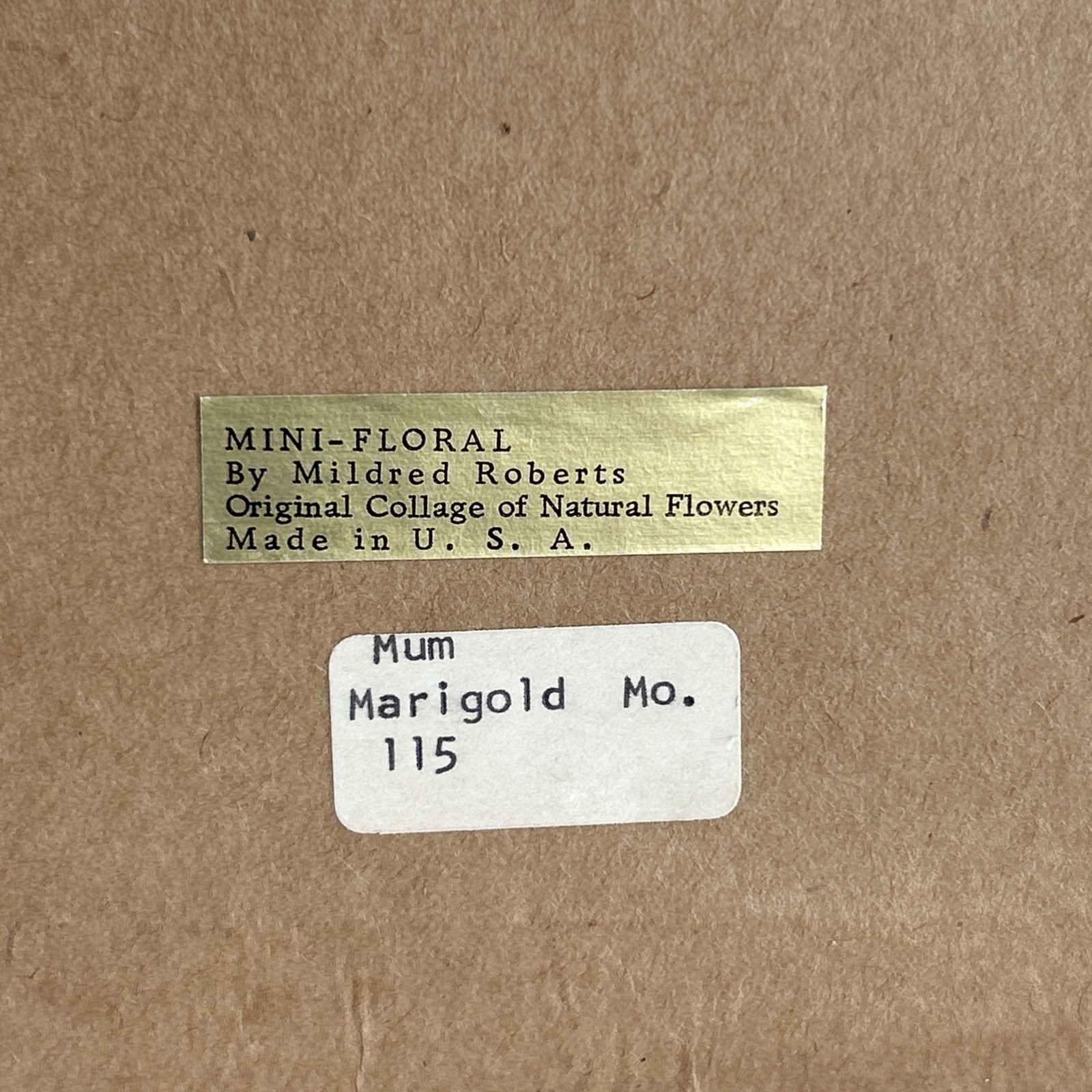 Vintage Framed Dried Pressed Flower Art Gold Frame Mini Floral Mildred Roberts