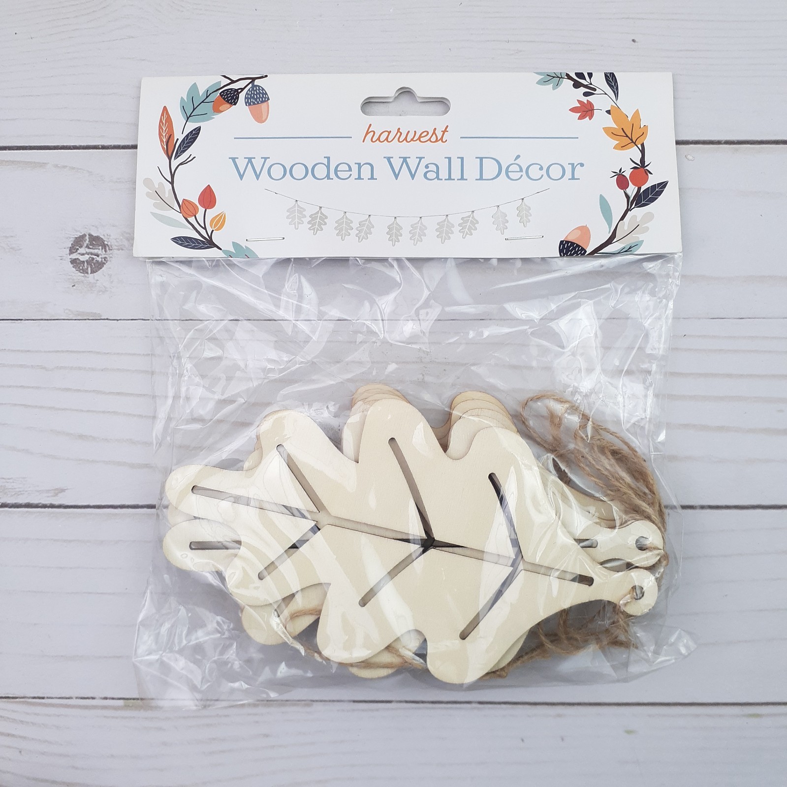 Fall Oak Leaf Wood Garland Wall Decor