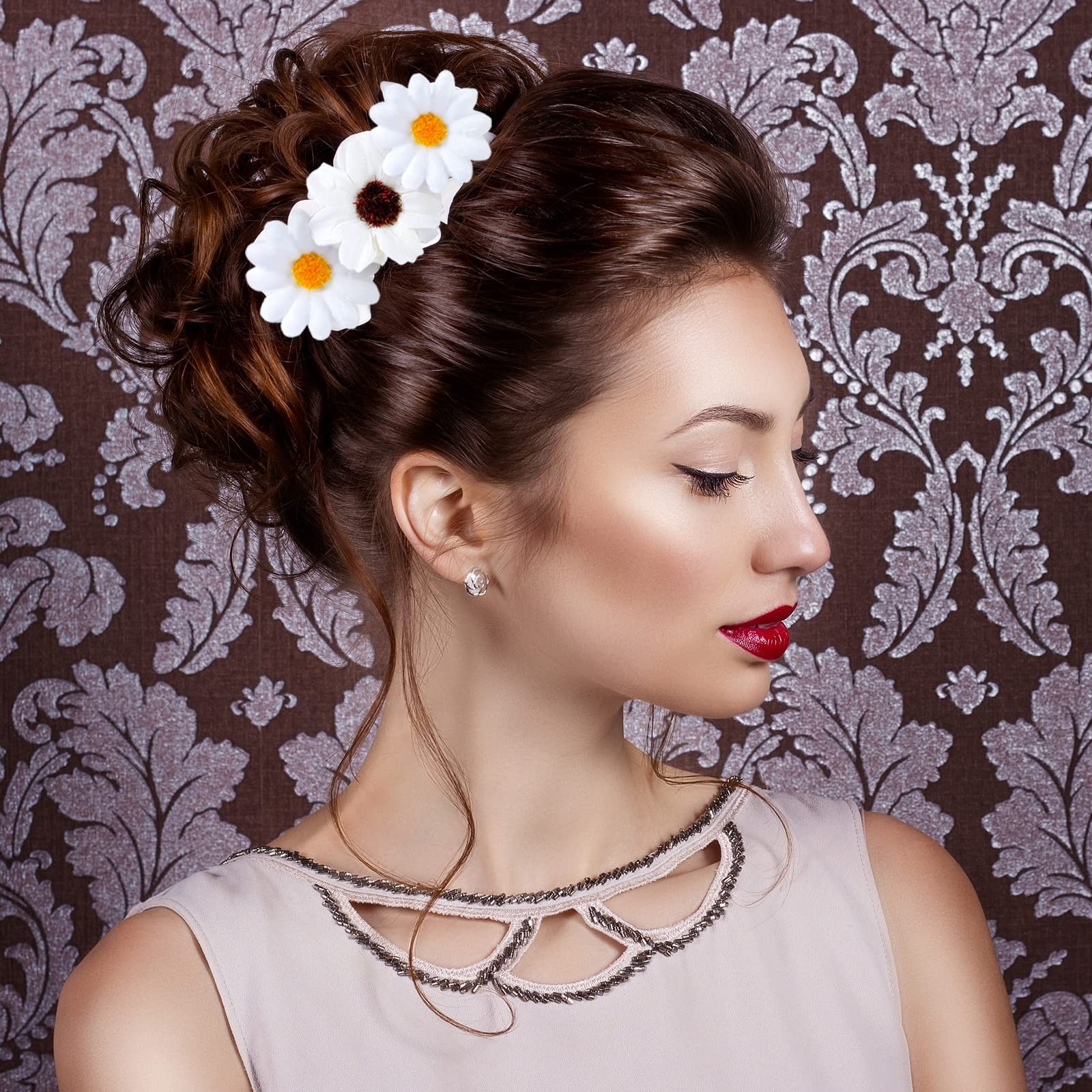 200 PCS Fake Daisy Flower Heads Crafts Mini Silk Artificial Faux Mix Color
