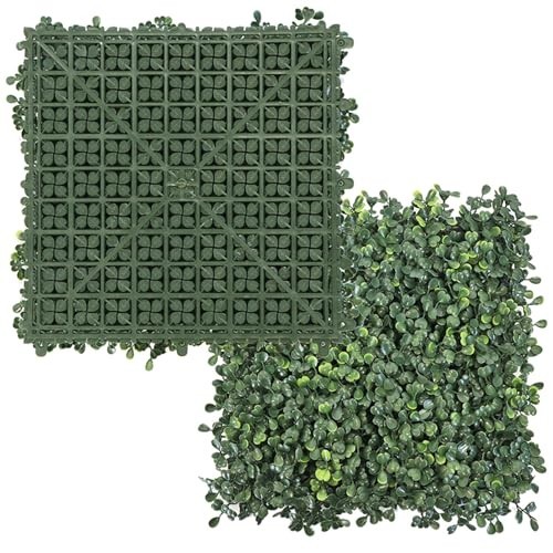 Artificial Grass Wall Panels 12 Pack 10×10 Inch Faux Boxwood Panels For Indoor