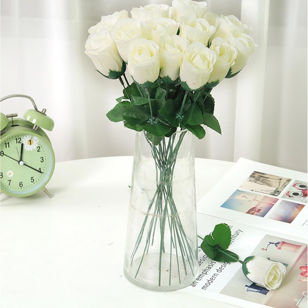 60 Pack Floral Wire Stems 2 Gauge 16 Inch Artificial Flower Stem Rods Green