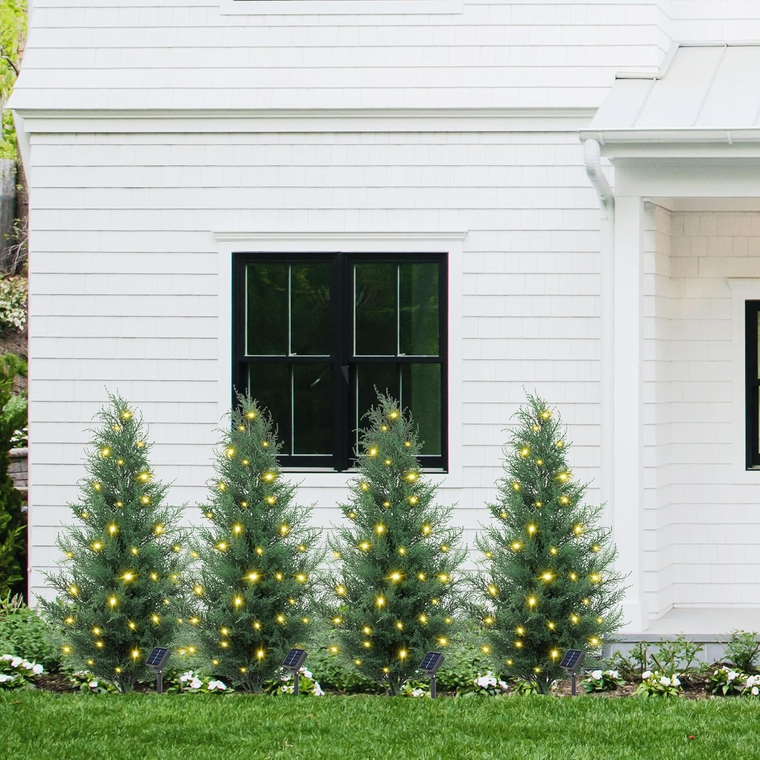 36″ UV Protected Artificial Cedar Tree with Lights for Outdoor Decor