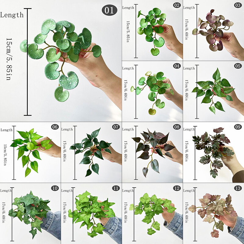 1PC Artificial Plant Mini Bouquet Copper Coin Grass Soft Glue False Green Plants