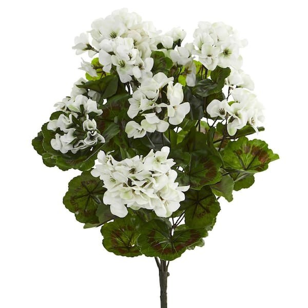 Nearly Natural UV Resistant Indoor/Outdoor Geranium Artificial Bush Set of 3