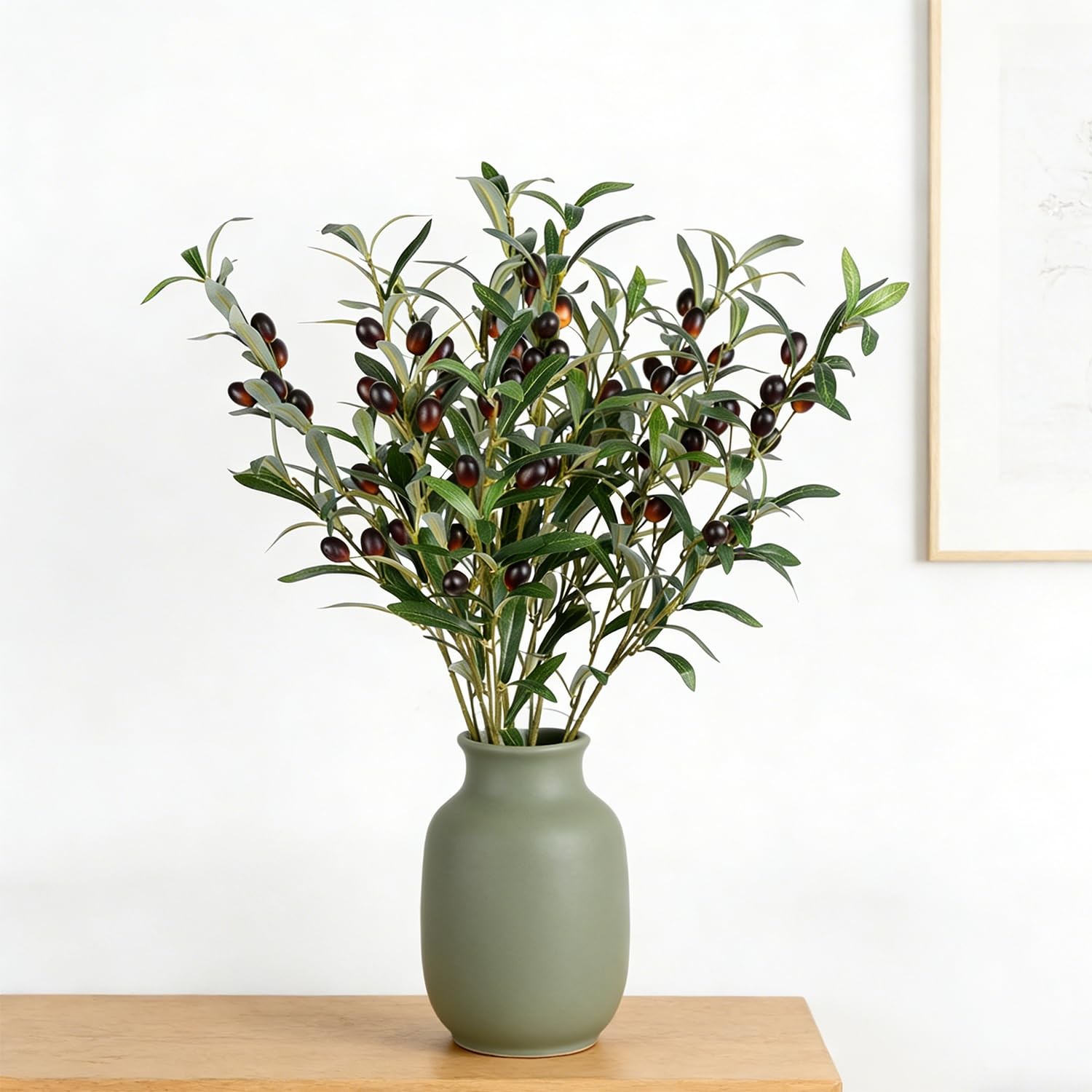 Artificial Olive Branch Stems Farmhouse Wedding Decor Vase Filler 28.8in