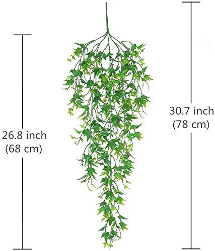 Artificial Vines, Hanging Vine Sweet Potato Leaves Ivy Plastic Plants UV Resi…