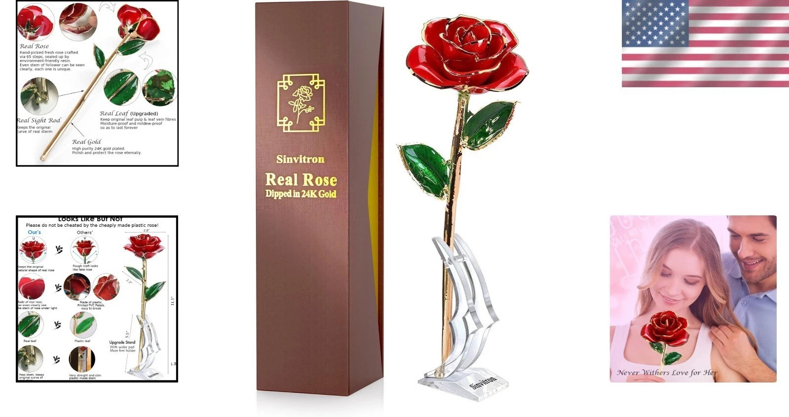 Luxurious 24k Gold Dipped Infinity Rose – Eternal Beauty for Every Occasion