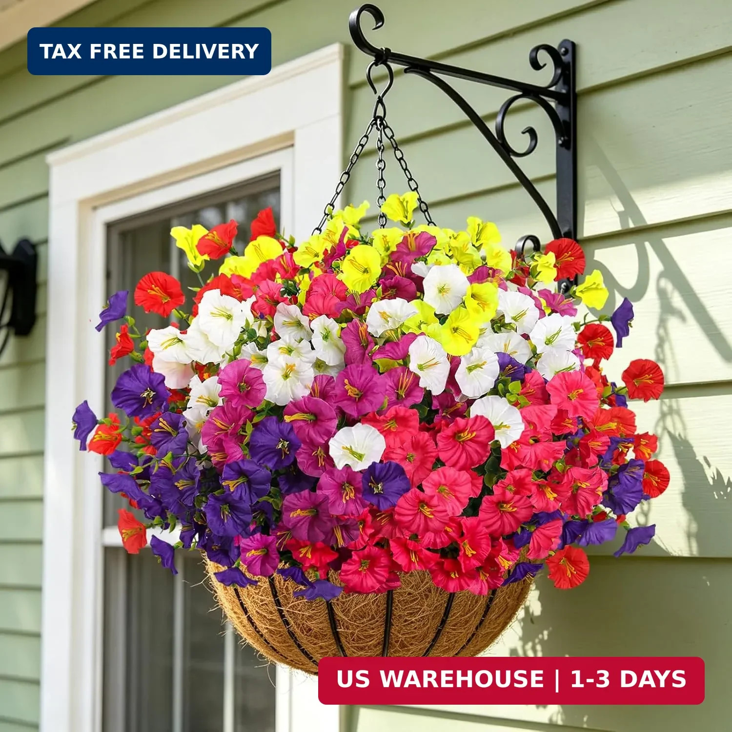 12 Bundles 6 Mixed Artificial Flowers for Outdoors, 336 Blooms UV Resistant Fake