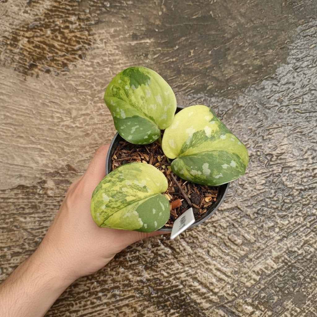 Scindapsus Sentarum Variegated – Cream Green Foliage Live Plant Grow in Pot