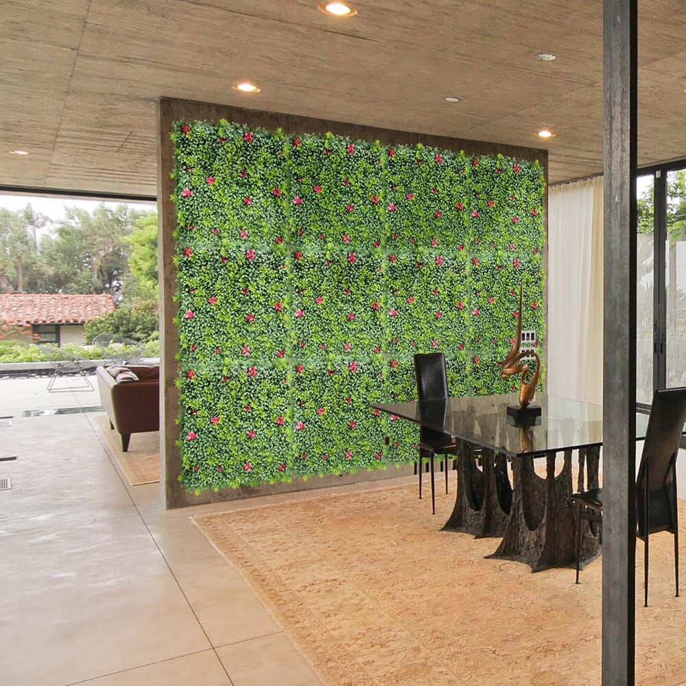 40″ Artificial Faux 3D Mix Leaves Wall Panel Fence Screen Home Outdoor Decor #01