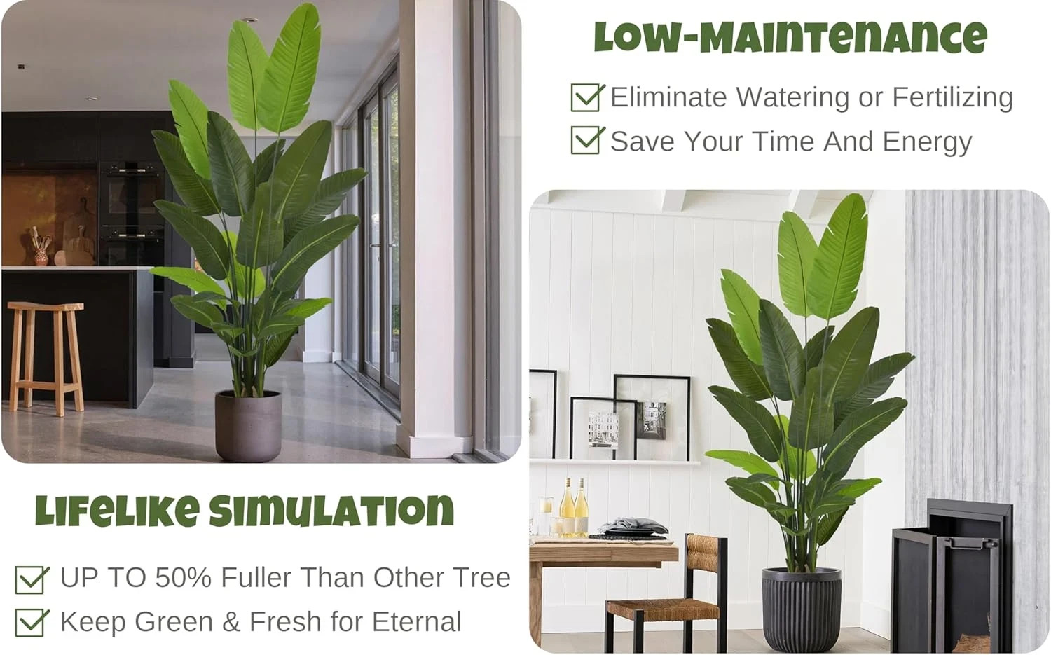 8FT Artificial Bird of Paradise Tree – Faux Tropical Plant for Home & Office