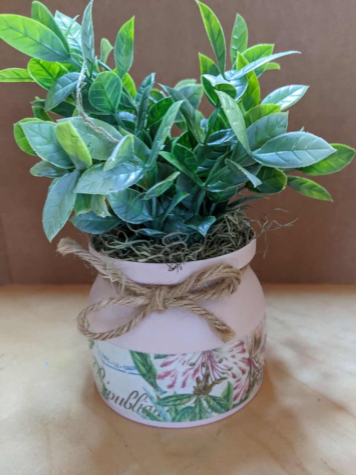 3 Faux Plants in Spring Themed Pots