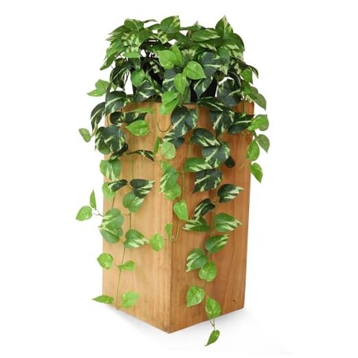 Fake Hanging Plants Artificial Decor Set of 2 Indoor Realistic Golden Green