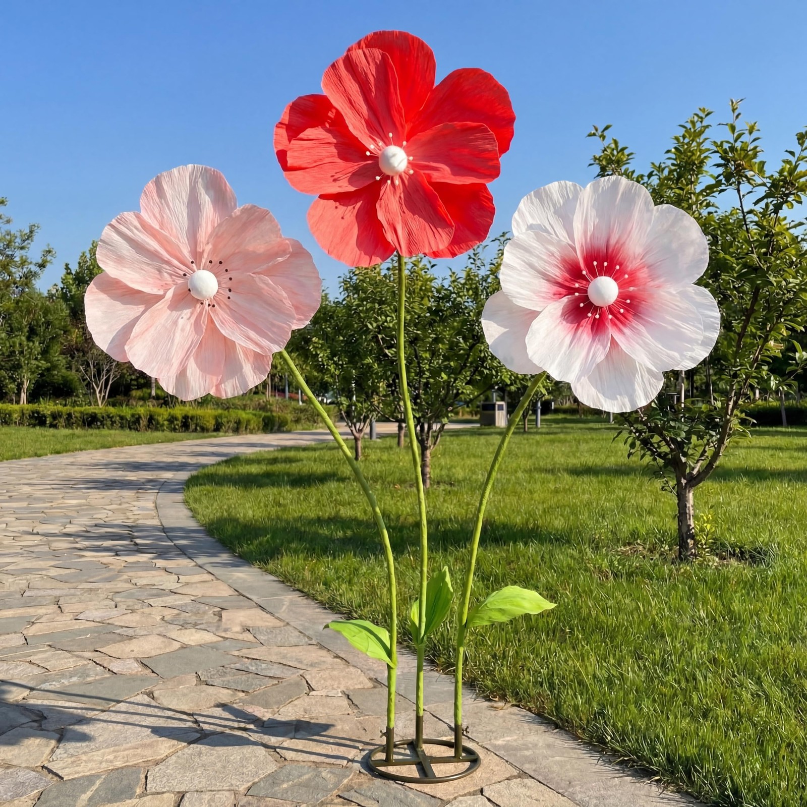 6.1ft Giant Artificial Flowers for Decoration with Stand, Large Big Paper Flo…