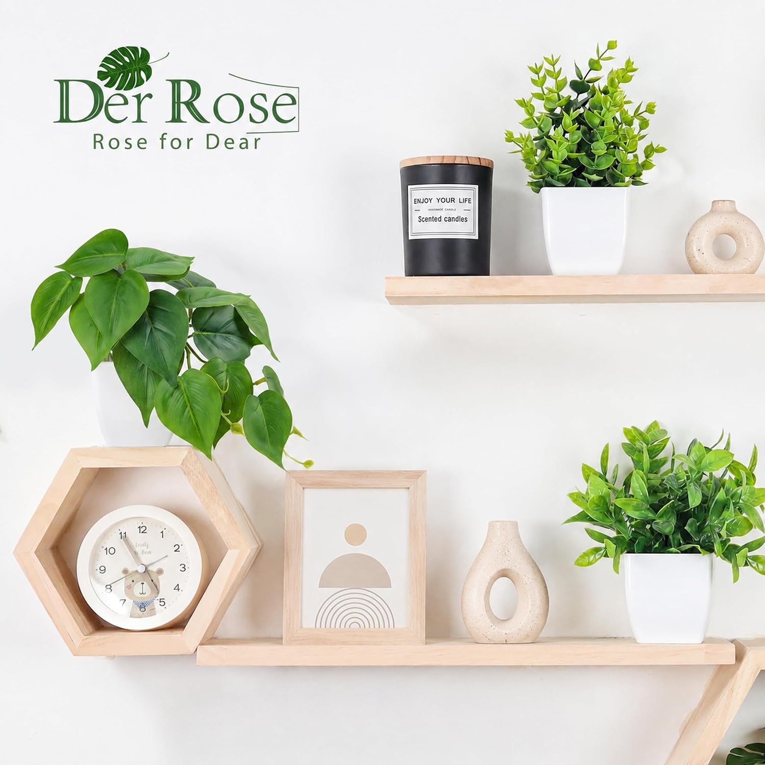 6 Pcs Mixed Small Fake Plants Modern Mini Potted Artificial Plants Indoor with