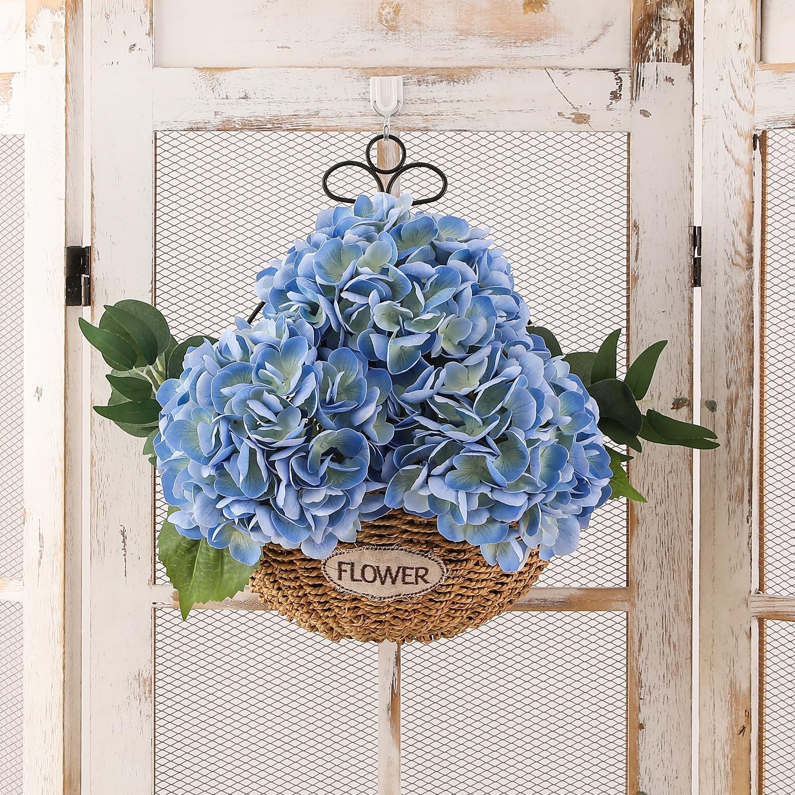6PCS 22″ Real Touch Blue Hydrangea Artificial Flowers for Home Decor, Weddings
