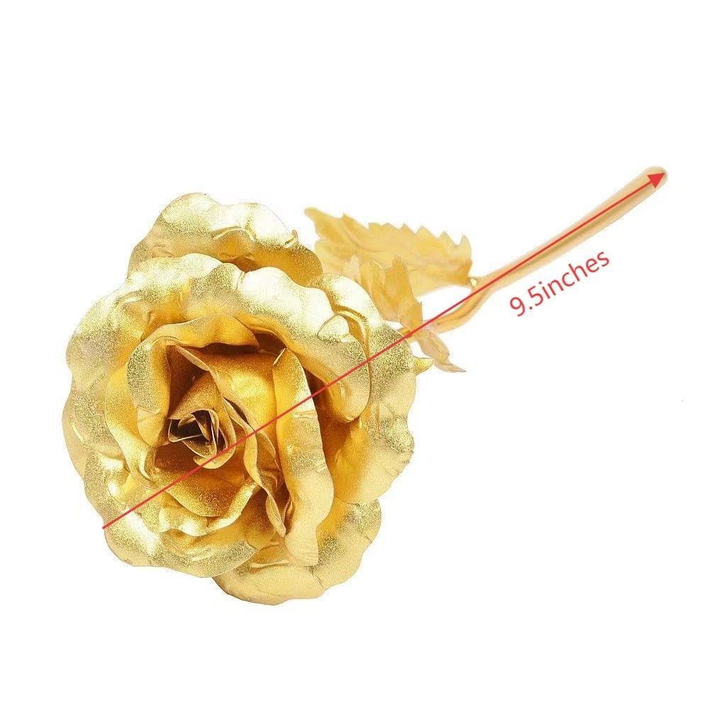 Gold Dipped Rose, Eternal Long Stem Golden Rose | Luxurious Romantic Gift for W
