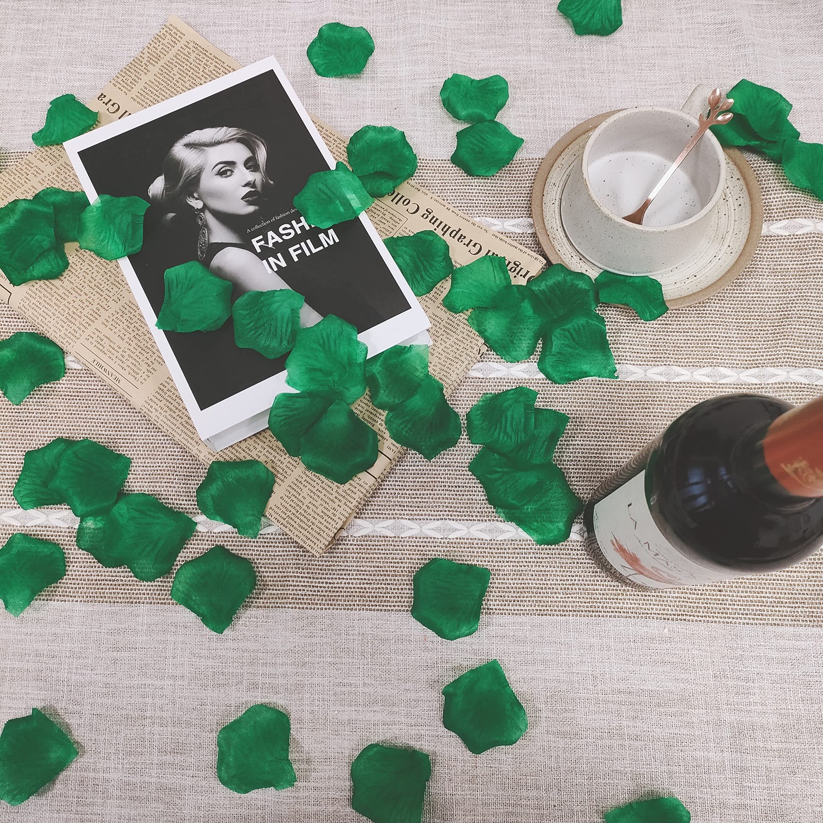5000 Pcs 0.9LB Green Silk Rose Petals, 2.3, Faux, Fake, Wedding, Romantic Night