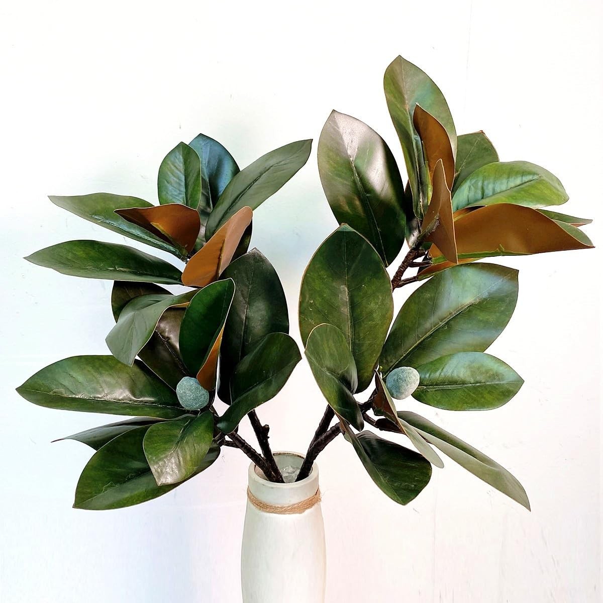 32 Inch Magnolia Artificial Leaves Branches 3D Plastic Printing Houseplant Pl…