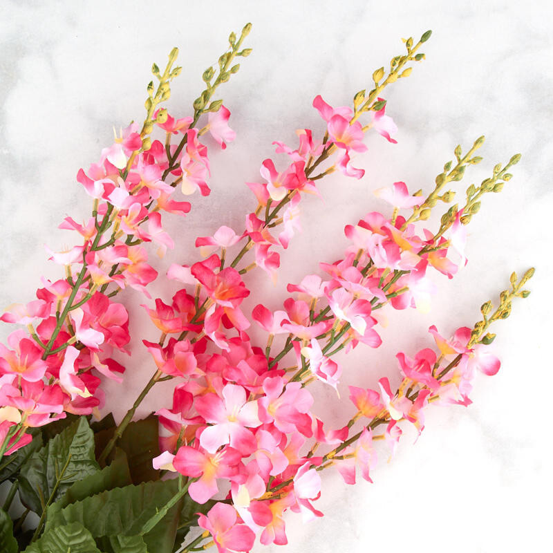 Lot of 2 Pink Artificial Salvia Decorative 24-1/2″ Floral Bushes