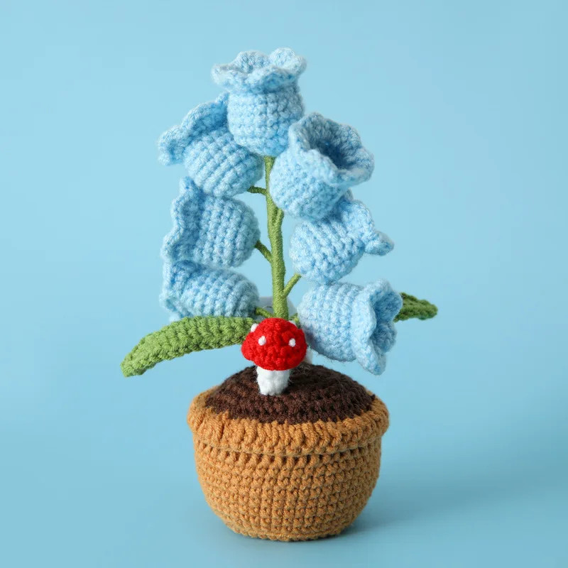 LED Crochet Lily of the Valley Flower Pot Mother’s Day Gift