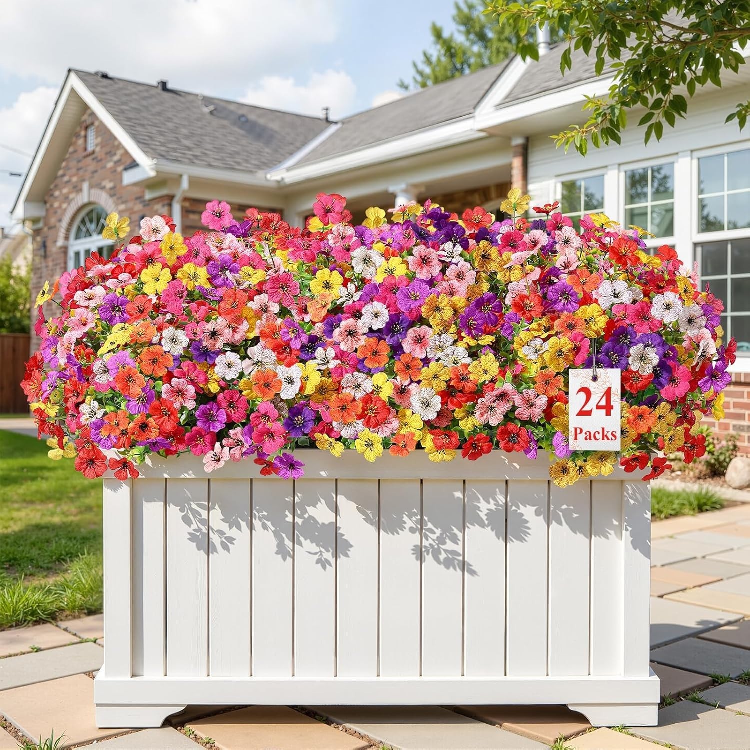 Vibrant 24-Pc Mixed Color Faux Daisy arrangements – Effortless Home Decoration