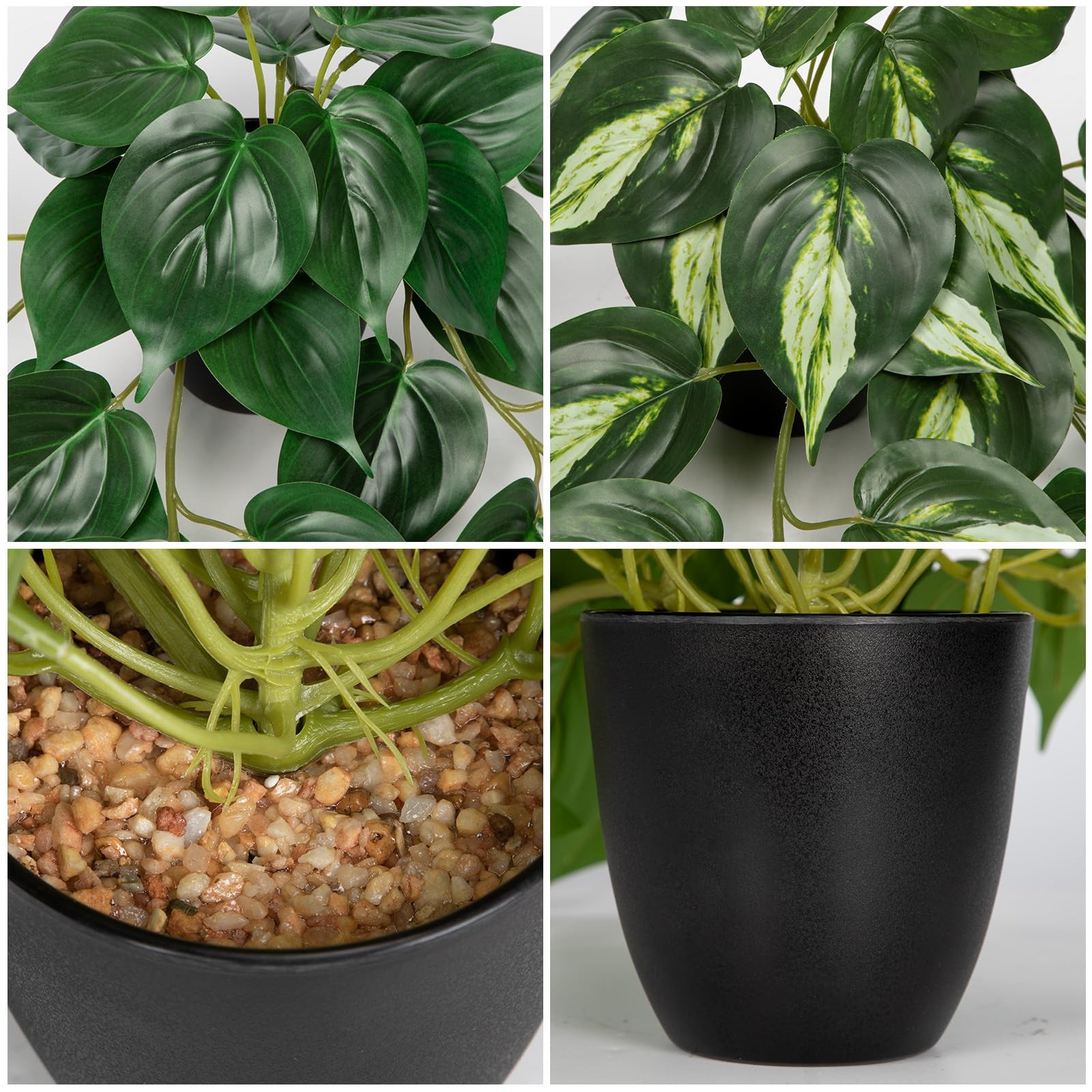 2 Pack Artifitial Hanging Plants 18″ Fake Devil’s Ivy Golden Pothos Plants, H…