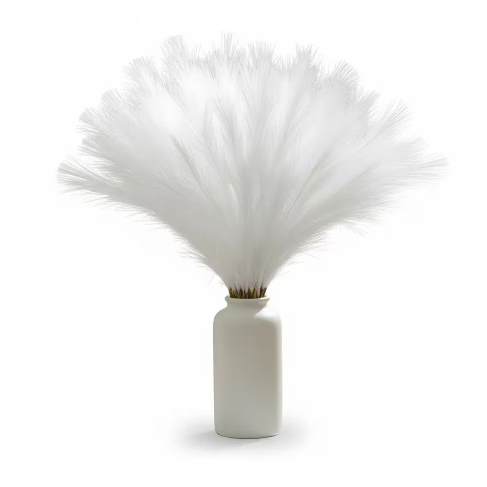 1.57 in 72 Pcs White Artificial Plant Faux Pampas Grass Dried Feather for Vase F