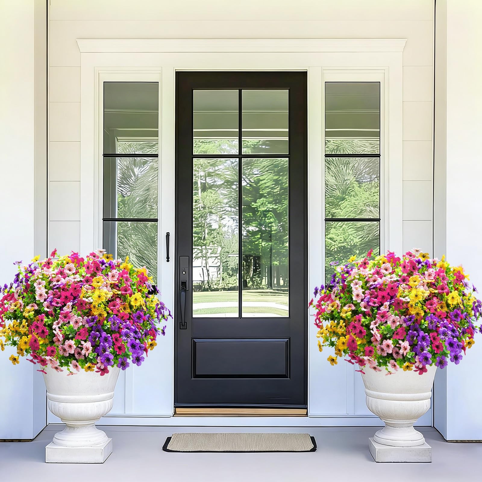 Artificial Flowers for Outdoors, 48 Bundles Mixed Colors Fake Outdoor Flowers…