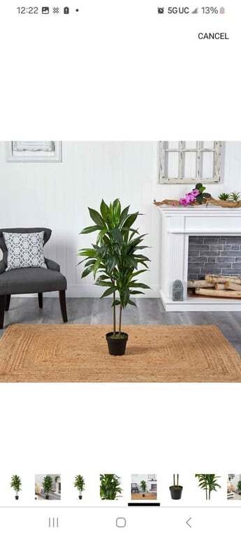 Natural 48″ Dracaena Silk Plant (Real Touch) Green