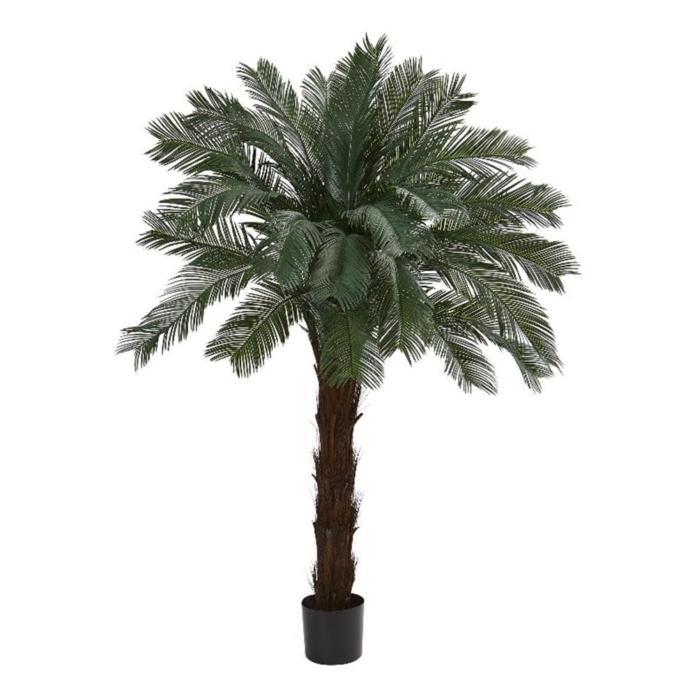 Nearly Natural Indoor/Outdoor 72″ Cycas Artificial Tree UV Resistant Green/Black