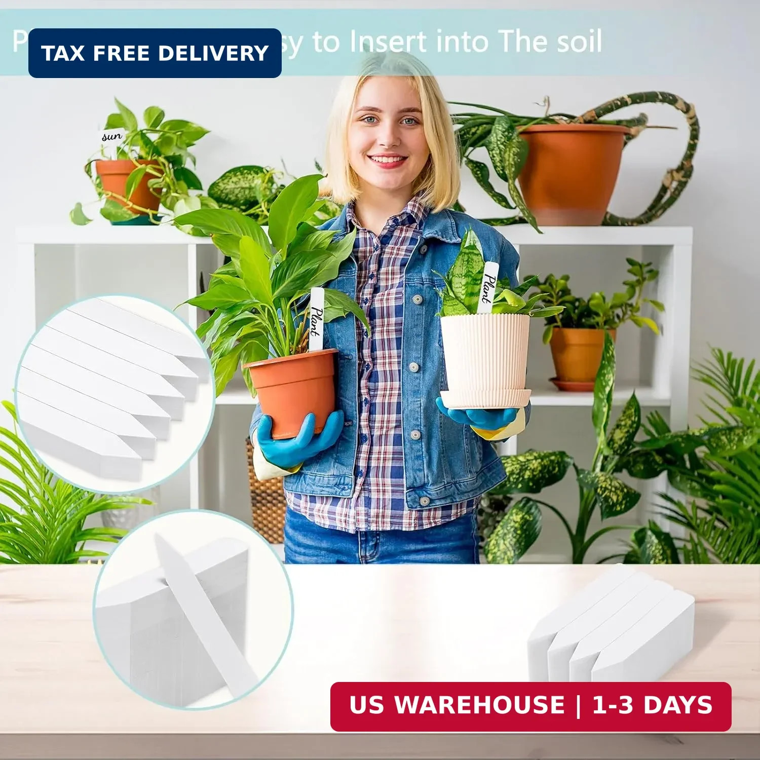 300 Pack Plant Labels, 4 Inch Potted Plant Name Tags Plastic, Seedlings Seed Mar