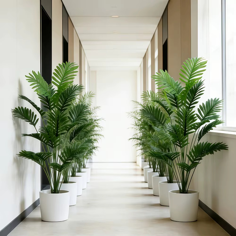 Durable 65-128cm Large Artificial Palm Tree Tropical Green Leaves Fake Plant