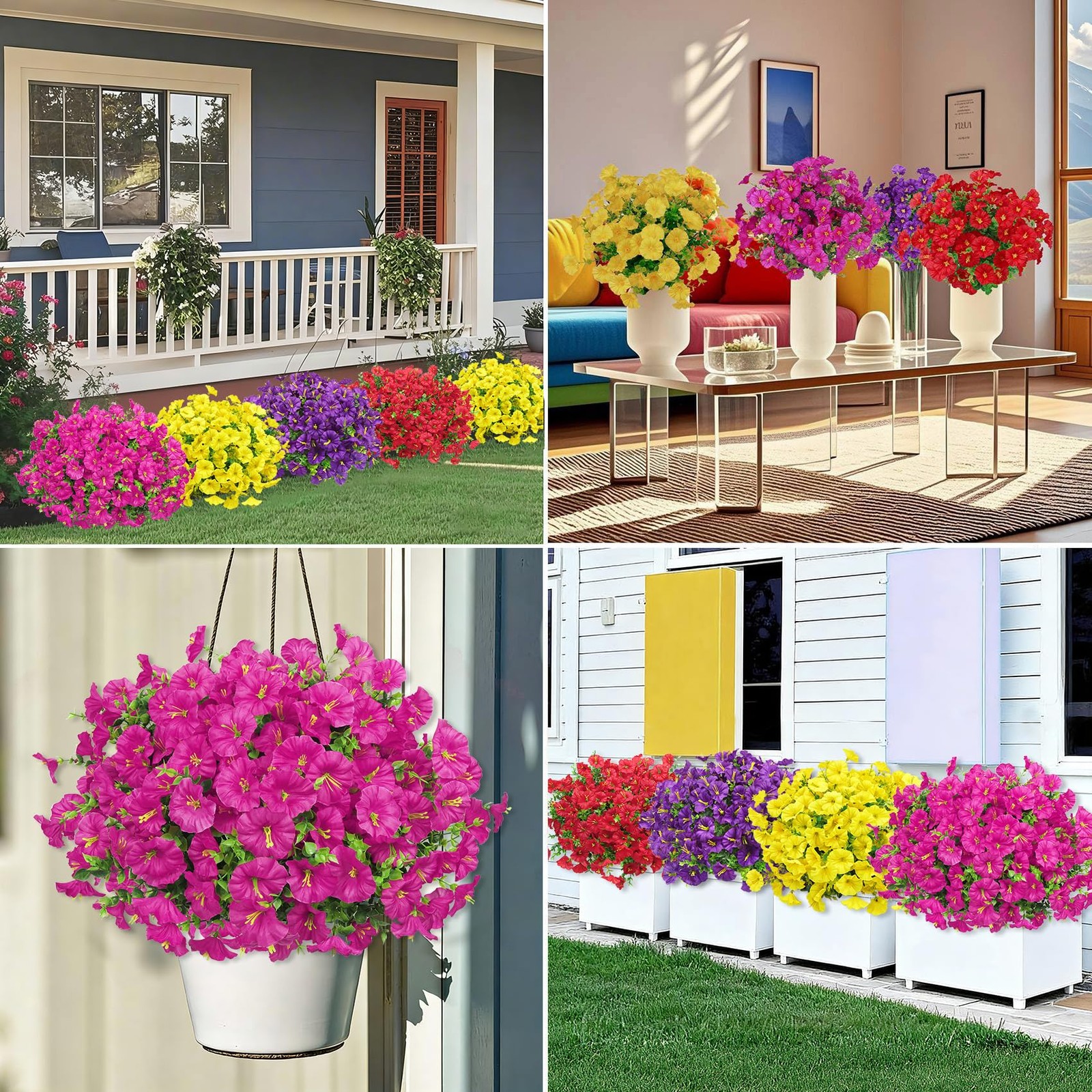24 Bundles Artificial Flowers for Outdoors Decoration Fake Silk Morning Glory…