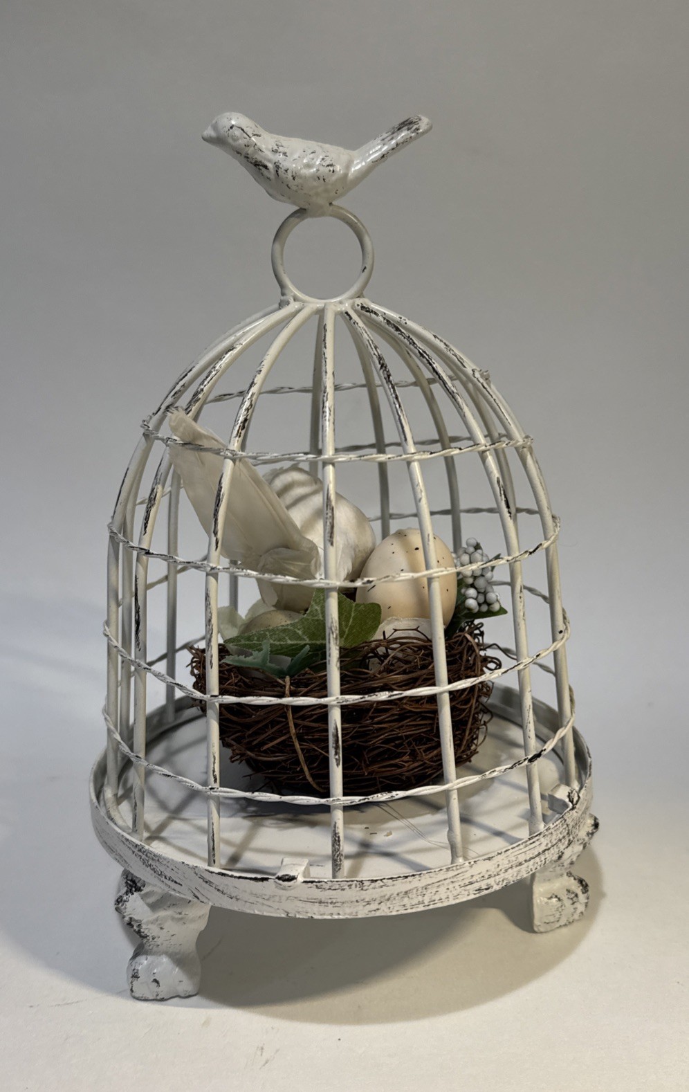 9″ Shabby Chic Decorative Birdcage Removable Nest Bird Display Farmhouse Decor