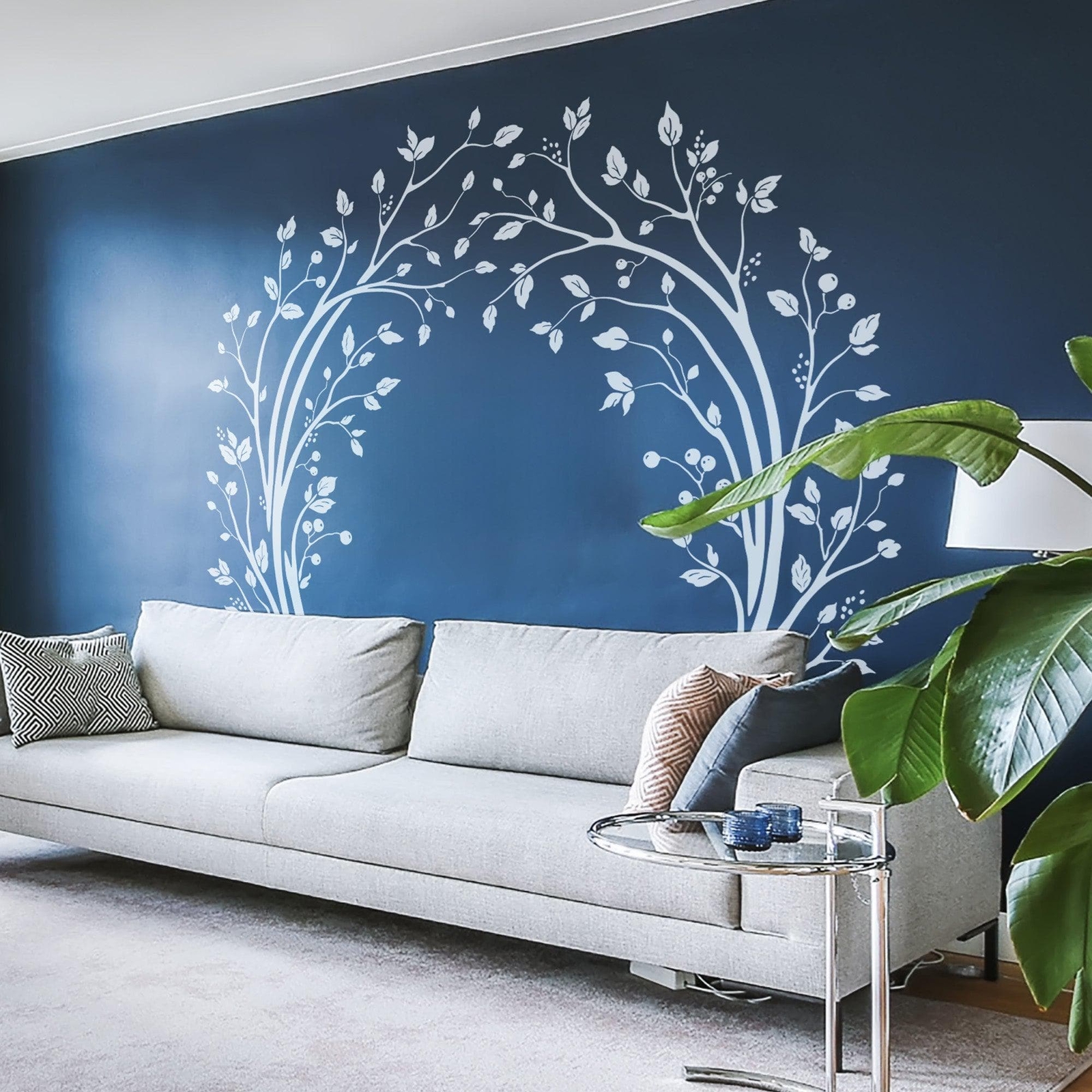 Bedroom Tree Branches and Leaves Wall Decal Sticker. Bedframe Decor. #6791