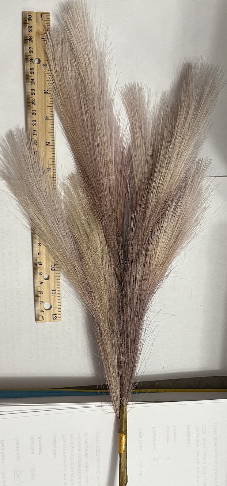 Ansemble of Faux Pampus Grass Bohemian Style Floral Arrangements about 5 Sprigs