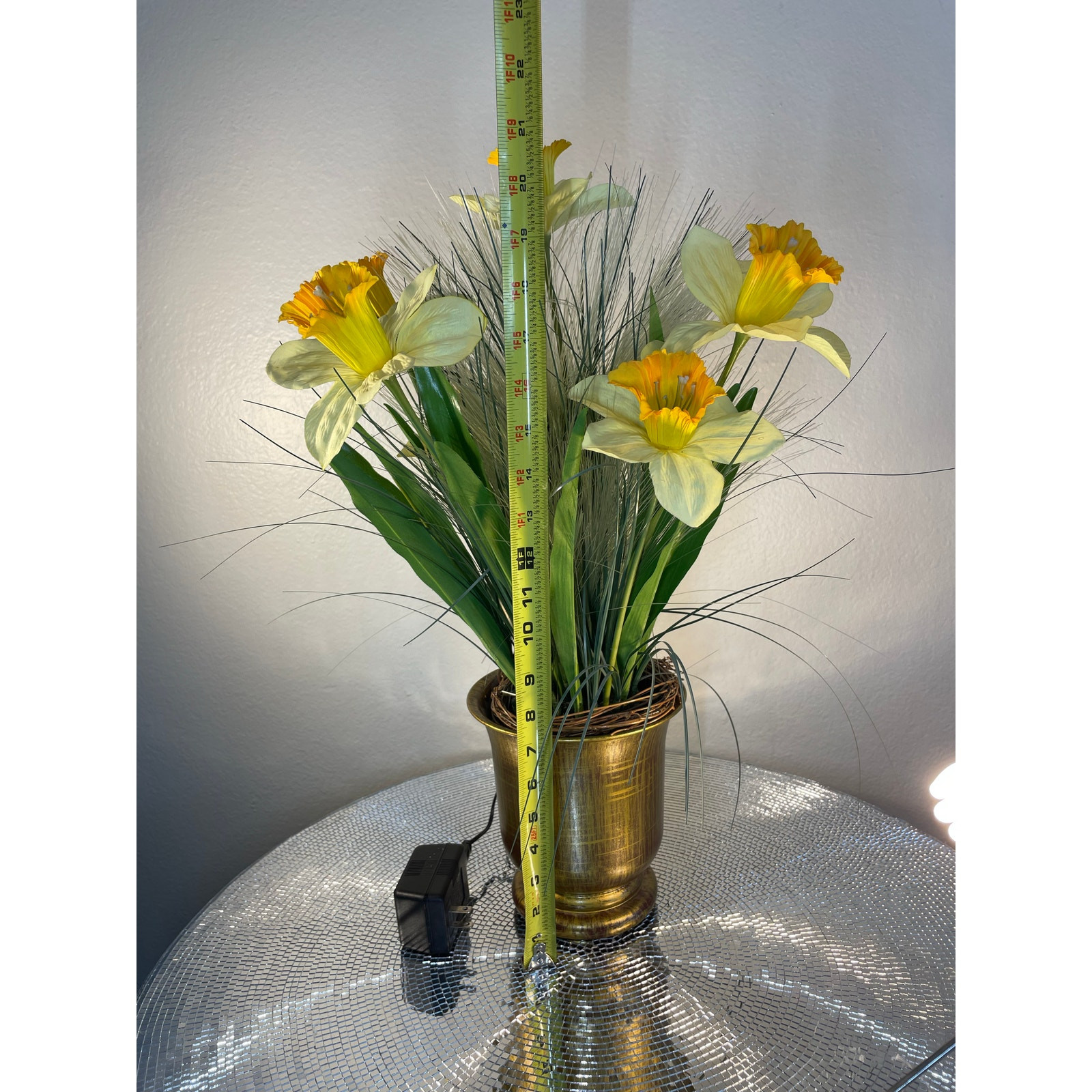 vintage optical fiber floral bouquet Yellow Daffodils