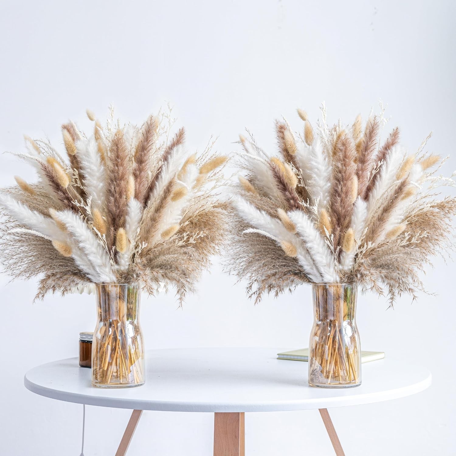 96PCS Natural Dried Pampas Grass Boho Home Decor Bouquet Phragmites Dried